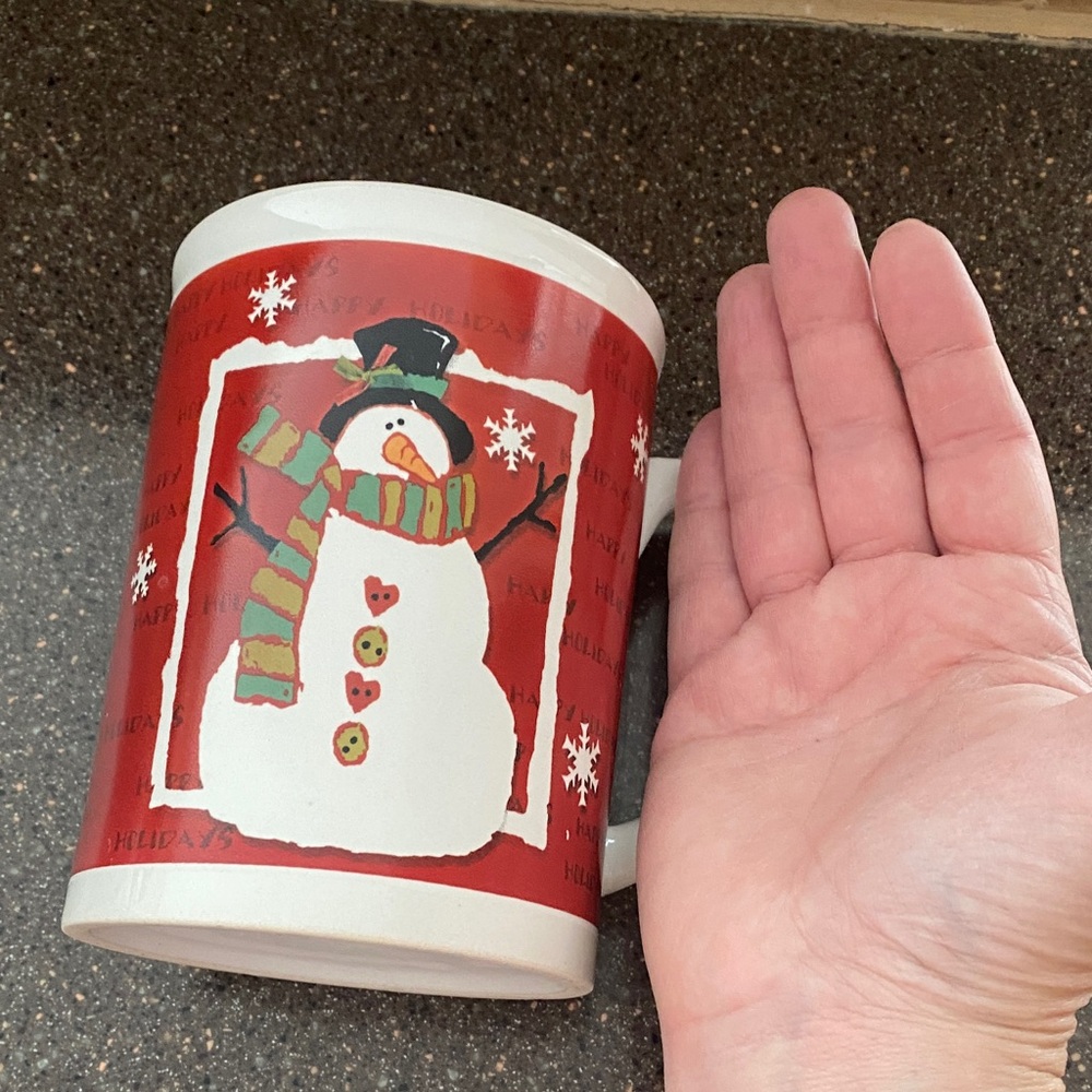 Large Festive Snowman Holiday Mug - Picture 4 of 4